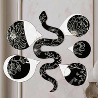 Wooden Snake Decor Botanical Snake Wall Decor 3D for Living Room, Bedroom, Entryway
