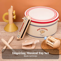5 Pieces Percussion Instrument Set Early Learning Wooden Musical Instruments Set Develops Motor Skills Young Child Music Play Set for Young Children