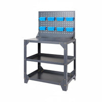 High Load Capacity Heavy Duty Tool Cart Thickened Steel Plate 3 Tier Rolling Tool Cart Long-Lasting Construction 3-Tier Rolling Trolley Spacious Storage for Technicians, DIY Enthusiasts, Garage, Warehouse, Repair Shop, Job Site