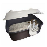 Large Cat Litter Box, Semi-Enclosed, Easy Clean