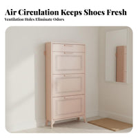 Ultra-Thin Design Slim Shoe Cabinet Space-Saving Tip-out Shoe Cabinet Fully Assembled Long-Lasting Construction for Apartment Dwellers, Homeowners, Families, Hallway, Living Room, Bedroom, Closet