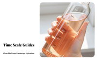 Time Marker Glass Bottle Large Capacity Glass Bottle with Time Marker Stylish Design Drinkware for Students, Fitness Enthusiasts, School, Home, Travel