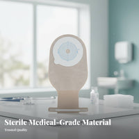 10 Pieces Colostomy Pouch Leak-Resistant Unitary-Piece Ostomy Bag Skin-Friendly Unitary-Piece Stoma Bag for Post-Surgery Patients, Home Care