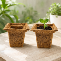 Biodegradable Coco Coir Seed Starter Pots for Office & Garden, Breathable Plant Nursery Bags, Direct-to-Soil Transplanting