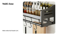 No-Drill Installation Multifunctional Utensil Organizer Multi-Functional Wall-Mounted Organizer Space Saving Kitchen Organizer Includes Hooks for Homeowners, Home Cooks, Homemakers, Small Apartments, Pantry