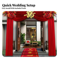Symbol of Love, Joy & Good Fortune Chinese Wedding Door Decoration Set Festive Atmosphere Traditional Wedding Gate Decor Easy to Assemble Double Happiness Door Decor Romantic Design for Bride and Groom, Newlyweds, Families, Courtyard, Outdoor Events, Wall