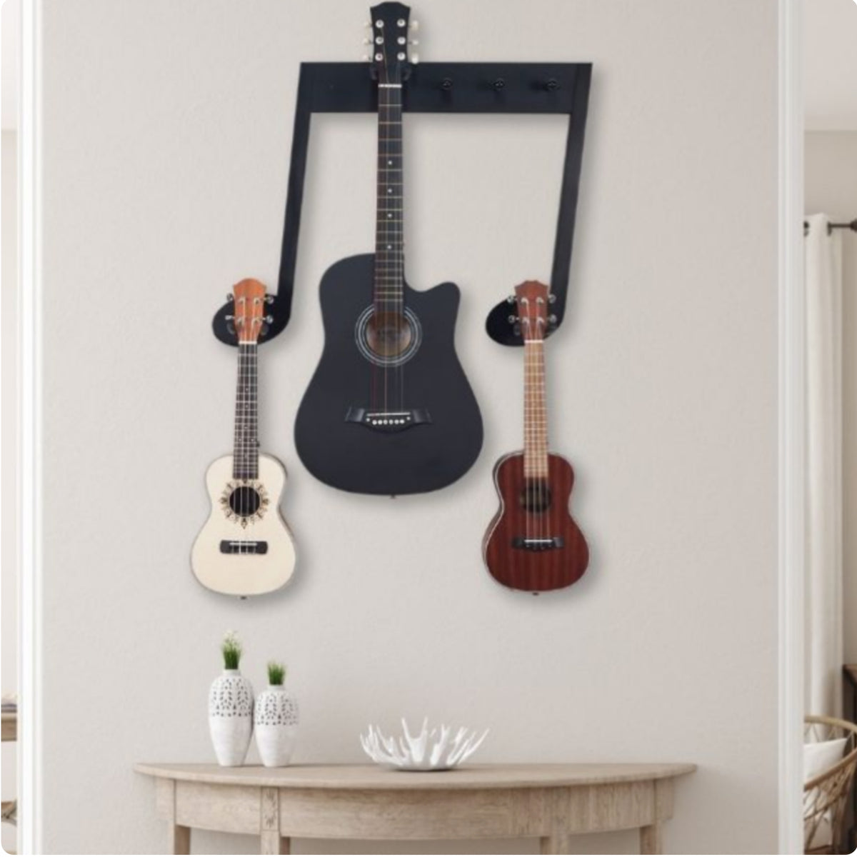 Easy to Install Wall Guitar Stand Sturdy Guitar Hanger Rack Anti Slip for Living Room