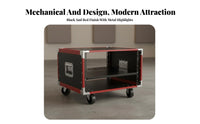 Portable Rackmount Cabinet sturdyDuty Construction Rolling Amplifier Cabinet Reinforced Corners Audio Gear Rack for Turntablists