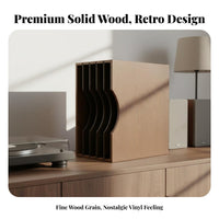 Vinyl Album Storage Rack Solid Wood Wooden LP Holder Vintage Design