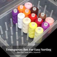 Large Capacity Sewing Thread Storage Box Dustproof Sewing Thread Container Transparent for Quilters, Hobbyists, Desktop, Craft Room, Travel