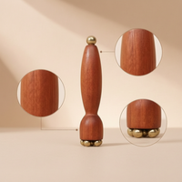 Brazilian Rosewood Brass Bead Lotus Eye Massage Stick Facial Gua Sha Acupressure Pen Skin Care Eye Care