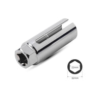 Exhaust Gas Sensor Socket with Side Wire Cutout Chrome Vanadium Exhaust Gas Sensor Socket Tool Slotted Hexagonal for Mechanics