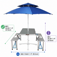 folding picnic table with umbrella