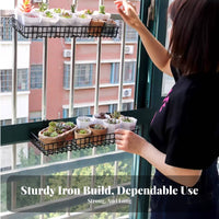 Over-the-Railing organizer Space-Saving Hanging Basket Rust-withstandant for Windowsill