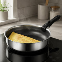 Detachable Handle Pan Induction Ready Stainless Steel Skillet All Cooktops Cookware For