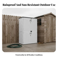 Horizontal Storage Shed Waterproof Horizontal Outdoor Storage Container Outdoor Cabinet for Patio Owners, Homeowners, Garden, Yard, Pool Area