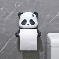 Decorative Cartoon Panda Toilet Paper Holder Long-Lasting Cartoon Roll Paper Holder Multi-Purpose Wall Mounted Creature Tissue Rack Original Design for Kitchen, Restaurant