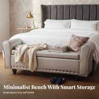 Multi-Functional Tufted Bed End Ottoman timeless Design Storage Bench Easy to Clean Upholstered Seat for Decor lovers, Decorators, Entryway, Bedroom, Walk-in Closet, Living Room