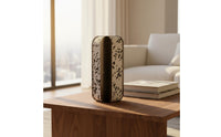 Minimalist Design Metal Geometric Vase Modern Look Art Vase Textured Surface for Entryway, Living Room