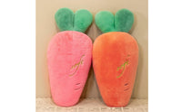 Carrot Stuffed Toy Huggable Carrot Shaped Pillow Embroidered Detail Home Decoration for Kids, Nursery, Playroom