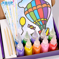 DIY Sand Art Kit for Kids, 3D Colored Sand Painting Educational Toy for Boys and Girls