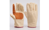 Canvas Gloves with Leather Palm Work Gloves with Reinforced Palm Firm Grip for Machining