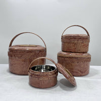 3 Pieces Insulated Lunch Container Portable with Handle Lidded Insulated Food Container for Office Workers, Work, Travel