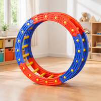 Early Education Quarter Circle Rocker Multi-Functional Curved Sensory Bridge Anti-Slip Design Modular Play Segment for Toddlers, Preschoolers, Kindergarten, Daycare, Playroom, Indoor
