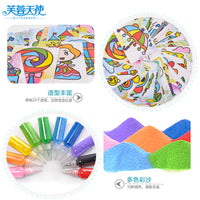 DIY Sand Art Kit for Kids, 3D Colored Sand Painting Educational Toy for Boys and Girls