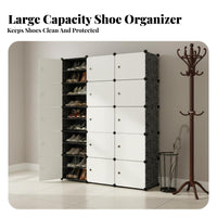 Modular Footwear Storage Unit Multi-Layer Design DIY Assembly Shoe Closet Dustproof Stackable Storage Cubes for Families, Students, Entryway