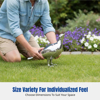 Stainless Steel-Look Bird Ornament, Resin Abstract Garden Sculpture, Outdoor Lawn Bronze Effect Animal Decor