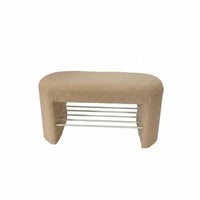 Modern Minimalist design Sherpa-Covered Shoe Bench Soft Padded Seat Home Storage 2-in-1 Design Household Furniture Sturdy for Families, Apartment Dwellers, Homeowners, Entryway, Living Room, Bedroom, Hallway