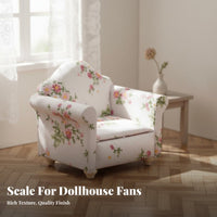 1:12 Scale Dollhouse Sofa Realistic Design 1:12 Scale Sofa Handcrafted Single Dollhouse Couch with Pillow for Collectors, Hobbyists, Diorama, Room Box