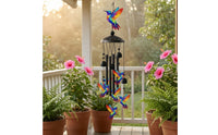 Outdoor Hummingbird Wind Chime Porch Wind Chime with Bells Balcony Hanging Bell Decoration Colorful for Gardeners