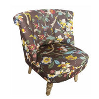 Retro Design Button-Tufted Tub Chair Compact Design Accent Seating Curved Back Indoor Furniture Carved Wooden Legs for Business Owners, Apartment Dwellers, Interior Designers