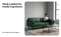 Genuine Leather Upholstery 3-Seater Couch urban design 3-Seater Settee Retro Design Sofa Spacious Seating for Apartment Dwellers, Homeowners, Families, Lounge Area, Office Space