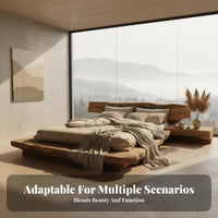 Minimalist Elegance Aesthetic Bed No Box Spring Needed Low Profile Foundation Bed Heavy Duty for Hotel Owners, Design Enthusiasts, Guesthouse