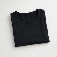 Tops for Women UK with Square Neckline, Short Sleeve T Shirts for UK for Summer, Basic Pullover for Everyday Wear