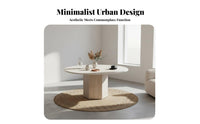 Round Pedestal Table Sintered Stdistinct Top Pedestal Coffee Table French-inspired& Easy to Clean for Families with Children