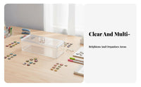 3-Compartment Clear Box Transparent Design Display Case particle-resistantproofprotective for Study Room