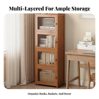 Stable and Sturdy Multi-Tier Standing bookshelf Space-Saving bookshelf adaptable Use Display Rack Modern aesthetic for Book Lovers, Homeowners, Collectors, Living Room, Study, Bedroom, Entryway