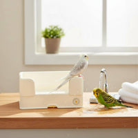 Easy to Clean Circulating Water Bird Bath Automatic Bird Bathtub Parrot Shower Basin for Parrots, Cockatiels, Small Birds, Aviary