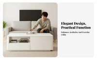 Minimalist Design Sliding Door TV Cabinet Modern Aesthetic Living Room Furniture Space-Saving Media Console Floor-Standing for Small Apartment Dwellers, Homeowners, Families, Bedroom