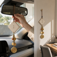Premium Eight-Treasure Compass Car Rearview Mirror Hanging Ornament for Good Fortune and Safety