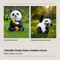 Outdoor Panda Sculpture, Realistic Garden Courtyard Decor, Villa Landscape