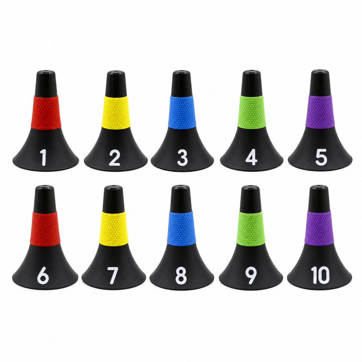10 Pieces Basketball Cone Numbered Agility Training Cones Flared Cone with Anti-Slip Band for Athletes, Coaches, Soccer Practice