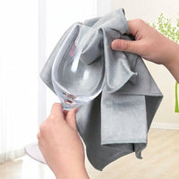 Striped Microfibre Cloth and Cleaning Cloths, 10 Pack 40x40 cm Microfibre Cloth, High Absorbency for Glass, Mirrors and Car Detailing