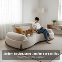 Curved puff Sofa pet-withstandant material Living Room Furniture Adjustable rear supportrest Sectional Couch for Apartment Dwellers, Families, Lounge Area, Bedroom