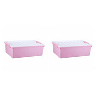 With casters Wheeled Underbed Container low-height Design Wheeled Latching Box Space-Saving Household Storage Easy reach Lid for Students, homeowners, Apartment Dwellers, Under Bed, Bedroom, Dorm Room, Closet
