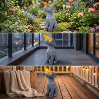 Dog Statue with Solar Light -Look Garden Statue with Solar Lantern Energy-Efficient Dog Figurine